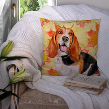 Load image into Gallery viewer, Basset Hound Fall Throw Pillow - 14x14 Decorative Pillow – Art for Your Home &amp; Patio BB9965PW1414