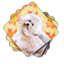 Load image into Gallery viewer, Bichon Frise #2 Fall Coasters - Set of 4 Lightweight Foam, Absorbent Drink Coasters