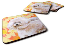Load image into Gallery viewer, Bichon Frise #2 Fall Coasters - Set of 4 Lightweight Foam, Absorbent Drink Coasters