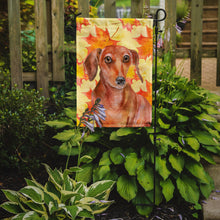 Load image into Gallery viewer, Red Dachshund Fall Garden Flag - Outdoor Decorative Yard Flag BB9968GF