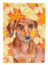 Load image into Gallery viewer, Red Dachshund Fall Garden Flag - Outdoor Decorative Yard Flag BB9968GF
