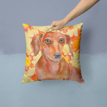 Load image into Gallery viewer, Red Dachshund Fall Throw Pillow - 14x14 Decorative Pillow – Art for Your Home &amp; Patio BB9968PW1414