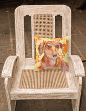 Load image into Gallery viewer, Red Dachshund Fall Fabric Decorative Pillow BB9968PW1818