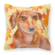 Load image into Gallery viewer, Red Dachshund Fall Fabric Decorative Pillow BB9968PW1818