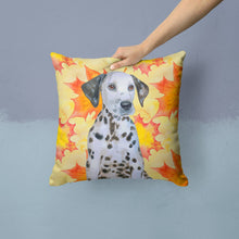 Load image into Gallery viewer, Dalmatian Puppy Fall Throw Pillow - 14x14 Decorative Pillow – Art for Your Home &amp; Patio