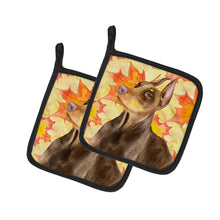 Load image into Gallery viewer, Doberman Pinscher Fall Pot Holders - Set of 2 - Heat-Resistant Kitchen Essentials BB9970PTHD