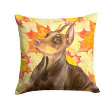 Load image into Gallery viewer, Doberman Pinscher Fall Throw Pillow - 14x14 Decorative Pillow – Art for Your Home &amp; Patio BB9970PW1414