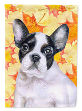 Load image into Gallery viewer, French Bulldog Black White Fall Flag Canvas House Size BB9971CHF