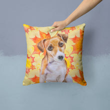 Load image into Gallery viewer, Jack Russell Terrier #2 Fall Throw Pillow - 14x14 Decorative Pillow – Art for Your Home &amp; Patio BB9974PW1414