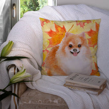 Load image into Gallery viewer, Pomeranian #2 Fall Throw Pillow - 14x14 Decorative Pillow – Art for Your Home &amp; Patio BB9977PW1414