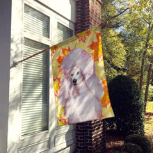 Load image into Gallery viewer, White Standard Poodle Fall Flag Canvas House Size BB9978CHF