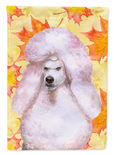 Load image into Gallery viewer, White Standard Poodle Fall Flag Canvas House Size BB9978CHF