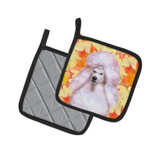 Load image into Gallery viewer, White Standard Poodle Fall Pot Holders - Set of 2 - Heat-Resistant Kitchen Essentials BB9978PTHD