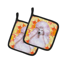Load image into Gallery viewer, White Standard Poodle Fall Pot Holders - Set of 2 - Heat-Resistant Kitchen Essentials BB9978PTHD
