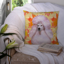 Load image into Gallery viewer, White Standard Poodle Fall Throw Pillow - 14x14 Decorative Pillow – Art for Your Home &amp; Patio BB9978PW1414