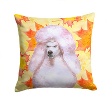 Load image into Gallery viewer, White Standard Poodle Fall Throw Pillow - 14x14 Decorative Pillow – Art for Your Home &amp; Patio BB9978PW1414