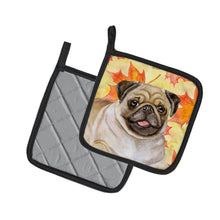 Load image into Gallery viewer, Fawn Pug Fall Pot Holders - Set of 2 - Heat-Resistant Kitchen Essentials BB9979PTHD