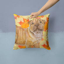 Load image into Gallery viewer, Shar Pei Puppy Fall Throw Pillow - 14x14 Decorative Pillow – Art for Your Home &amp; Patio BB9980PW1414