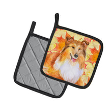 Load image into Gallery viewer, Sheltie Fall Pot Holders - Set of 2 - Heat-Resistant Kitchen Essentials BB9981PTHD