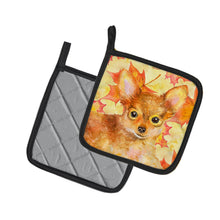 Load image into Gallery viewer, Toy Terrier Fall Pot Holders - Set of 2 - Heat-Resistant Kitchen Essentials BB9983PTHD