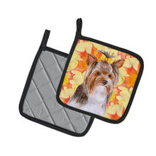Load image into Gallery viewer, Yorkshire Terrier #2 Fall Pot Holders - Set of 2 - Heat-Resistant Kitchen Essentials BB9984PTHD