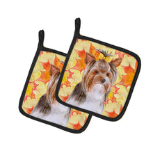 Load image into Gallery viewer, Yorkshire Terrier #2 Fall Pot Holders - Set of 2 - Heat-Resistant Kitchen Essentials BB9984PTHD