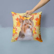 Load image into Gallery viewer, Yorkshire Terrier #2 Fall Throw Pillow - 14x14 Decorative Pillow – Art for Your Home &amp; Patio
