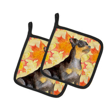Load image into Gallery viewer, Miniature Pinscher #2 Fall Pot Holders - Set of 2 - Heat-Resistant Kitchen Essentials BB9985PTHD