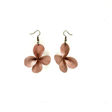 Load image into Gallery viewer, Clover Leather Earrings- Rose Gold