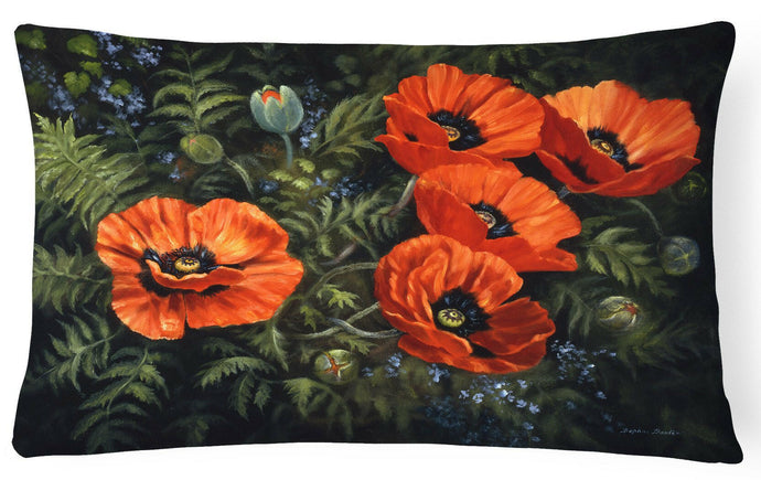 Poppies by Daphne Baxter Fabric Decorative Pillow BDBA0007PW1216