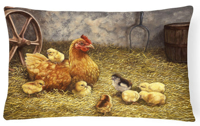Chicken Hen and Her Chicks Fabric Decorative Pillow BDBA0176PW1216
