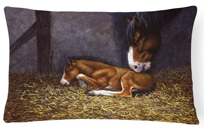 Horse and Her Foal Fabric Decorative Pillow BDBA0207PW1216