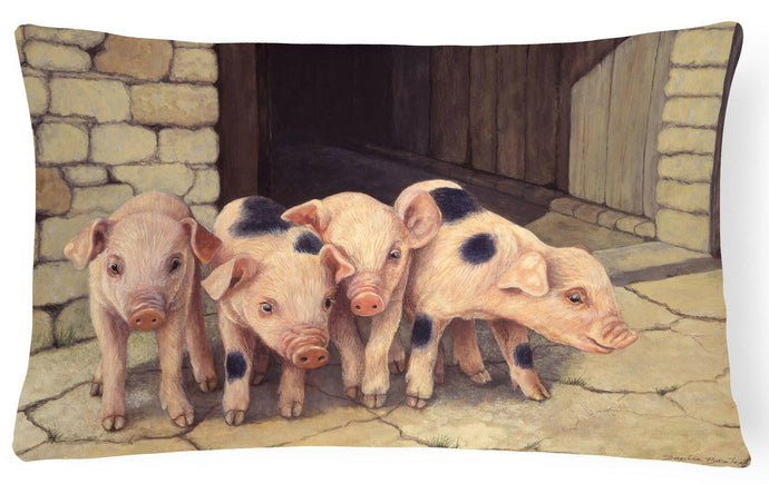 Pigs Piglets by Daphne Baxter Fabric Decorative Pillow BDBA0225PW1216