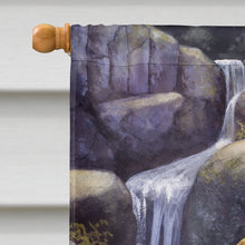 Load image into Gallery viewer, Otters by the Waterfall by Daphne Baxter Flag Canvas House Size BDBA0293CHF