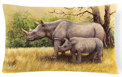 Rhinoceros by Daphne Baxter Fabric Decorative Pillow BDBA0306PW1216