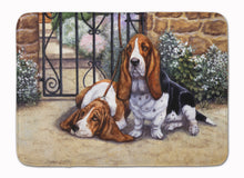 Load image into Gallery viewer, Basset Hound at the gate Machine Washable Memory Foam Mat BDBA0312RUG