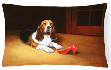Basset and Shoe Fabric Decorative Pillow BDBA0372PW1216