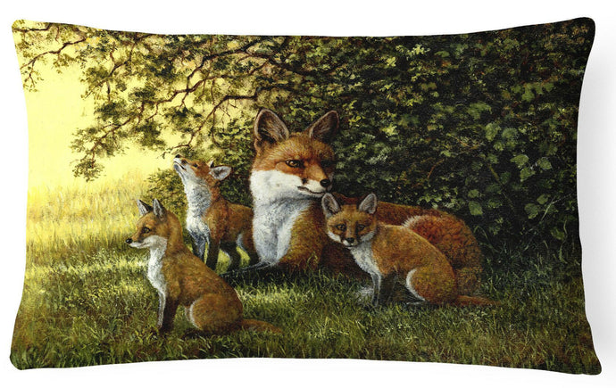 Foxes Resitng under the Tree Fabric Decorative Pillow BDBA0382PW1216