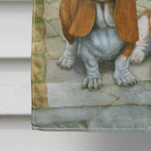 Load image into Gallery viewer, Basset Hounds in the Gate Flag Canvas House Size BDBA0390CHF