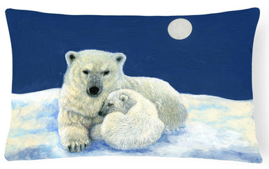 Polar Bears Moonlight Snuggle Fabric Decorative Pillow BDBA0429PW1216