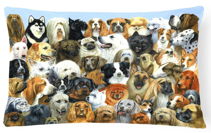 Fifty One Dogs Fabric Decorative Pillow BDBA0441PW1216