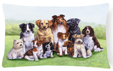 Springtime Dogs Fabric Decorative Pillow BDBA316BPW1216