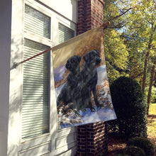 Load image into Gallery viewer, Black Labradors Snowy Day Flag Canvas House Size BDBA450ACHF