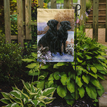 Load image into Gallery viewer, Black Labradors Snowy Day Garden Flag – Decorative Outdoor Yard Flag BDBA450AGF