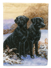 Load image into Gallery viewer, Black Labradors Snowy Day Garden Flag – Decorative Outdoor Yard Flag BDBA450AGF