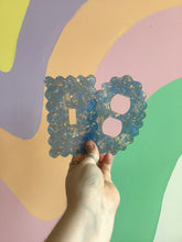 Load image into Gallery viewer, Blue and Gold Iridescent Marble Outlet Covers