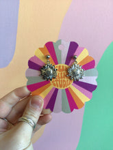 Load image into Gallery viewer, Titanium Sunflower Charm Earrings