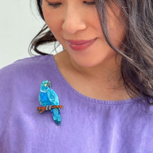 Load image into Gallery viewer, Glaucous Macaw Brooch by Erstwilder