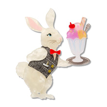 Load image into Gallery viewer, Rabbit Waiter Brooch by Erstwilder