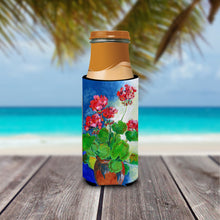 Load image into Gallery viewer, Geraniums by Maureen Bonfield Slim Can Hugger – Fun &amp; Functional Drink Coolers BMBO1118MUK